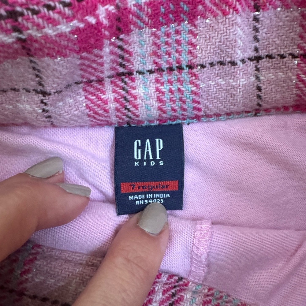 GAP Pink Plaid Kids Skort - Picture 2 of 5